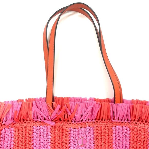 Kate Spade Sam Stripe Straw Tote - Picture 3 of 14